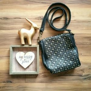Revel Leather Studded Punk Rock Goth Crossbody Bag